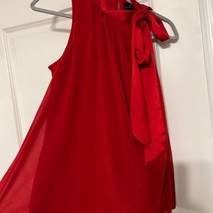 Worthington red sleeveless tie top